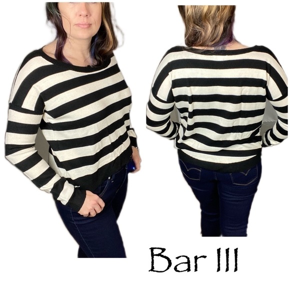 Bar III striped oversized high-low sweater soft - Picture 1 of 10